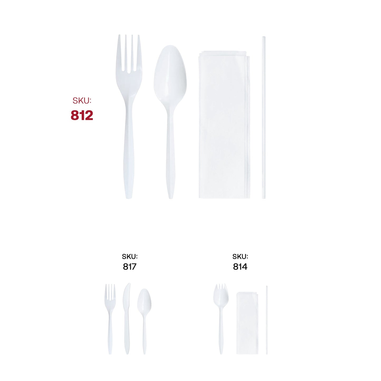 MW Cutlery Kit includes straw, napkin, teaspoon, and fork—ideal for mobile catering setups