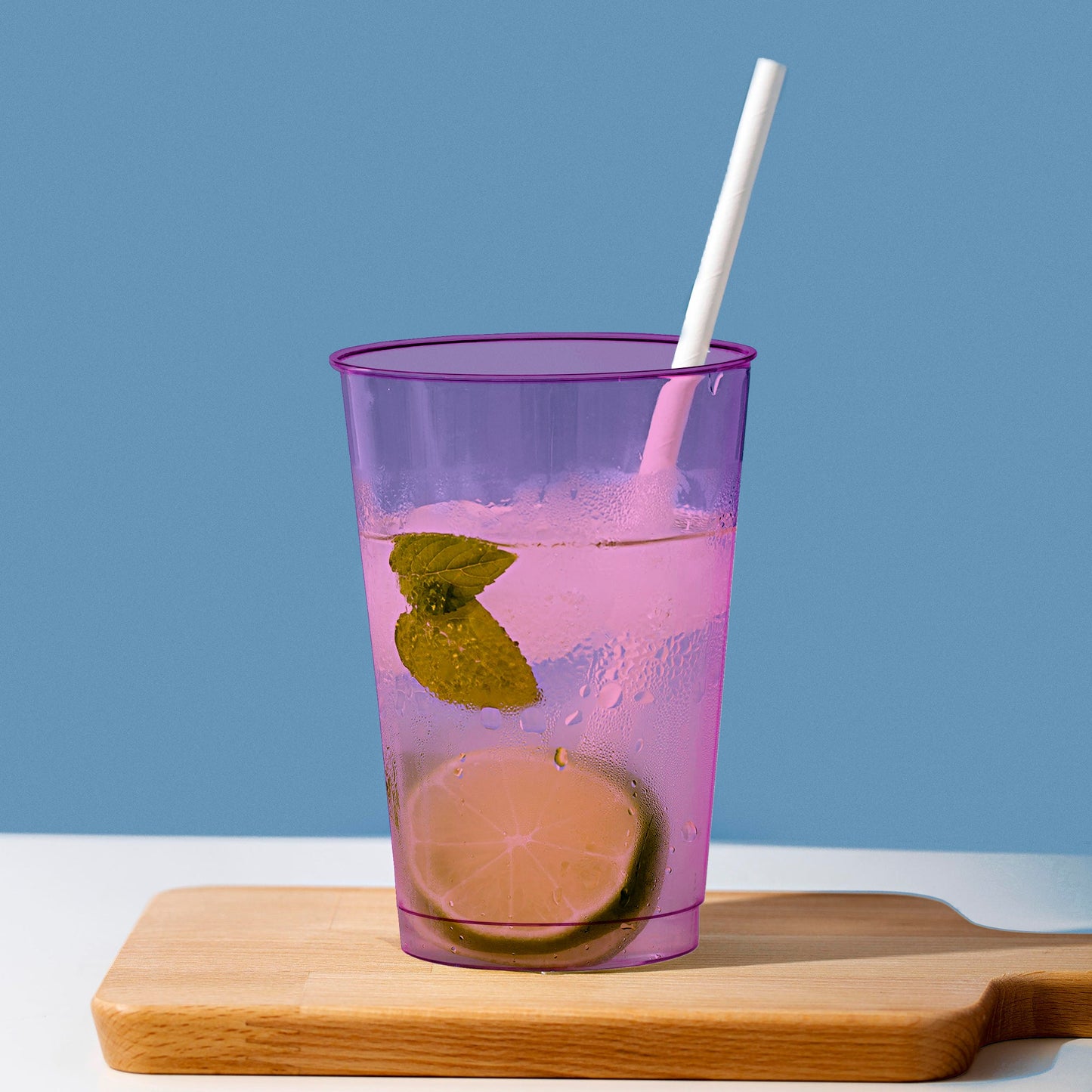 Made from food-grade plastic, these colorful cups elevate drink presentation without the cleanup