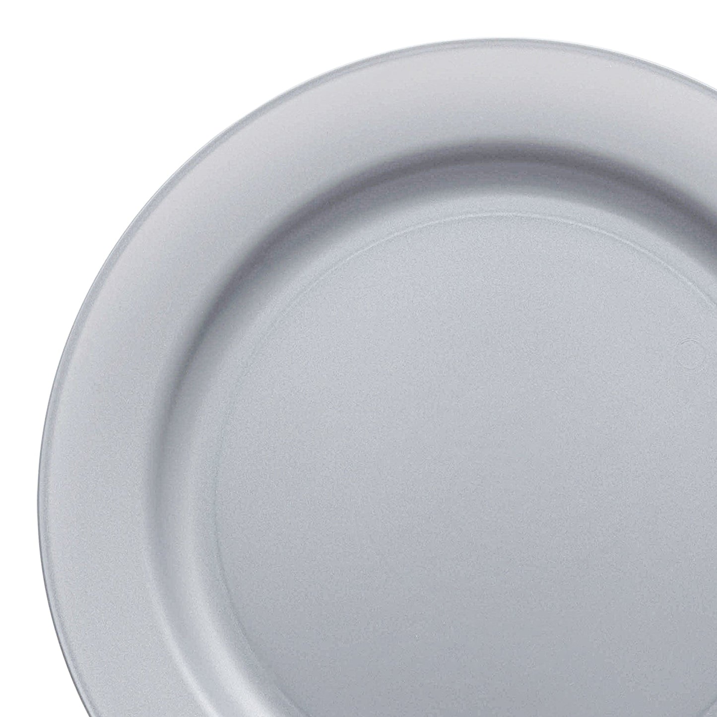 Matte Steel Gray Round Disposable Plastic Dinner Plates
