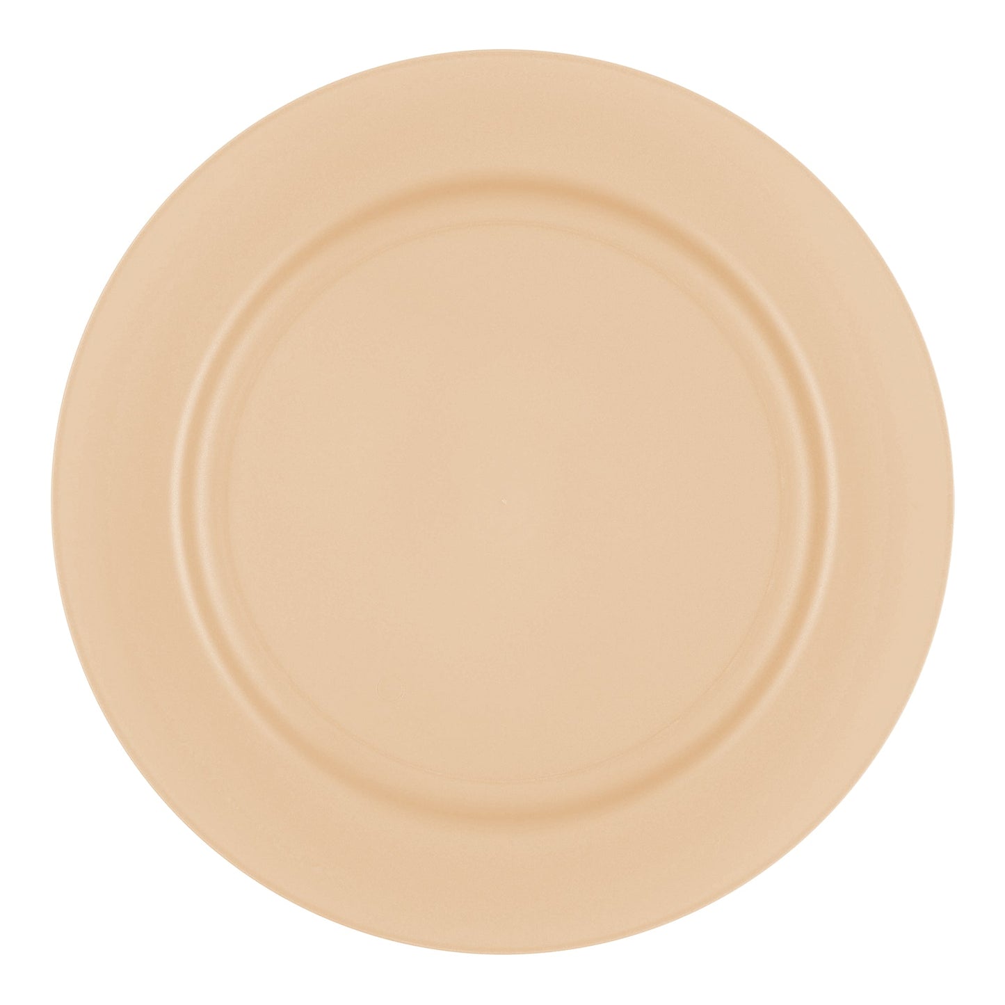 Matte bright yellow round disposable plastic appetizer plates, 7.5-inch diameter