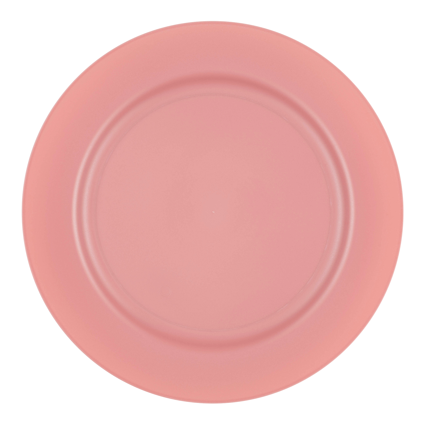 Matte fuchsia round plastic appetizer plate, 7.5-inch diameter, disposable design