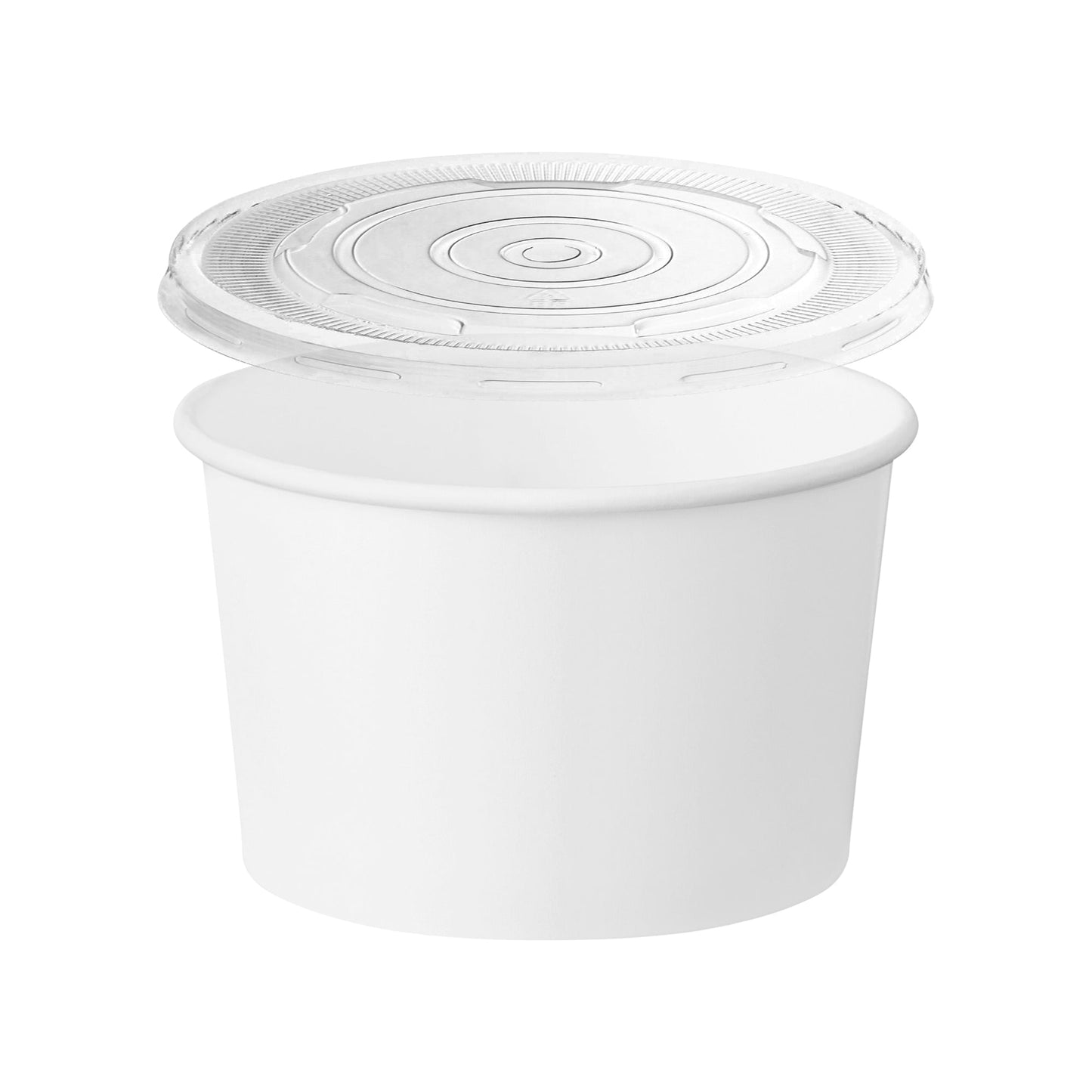 Mini cheesecake served in 8 oz Squat Paper Soup Cups with Lids, ideal for portable dessert portions
