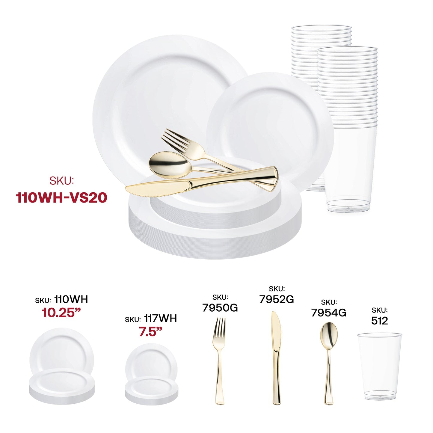 Perfect for weddings, anniversaries, and formal events, this set elevates your table décor with its classic white design and practical elegance