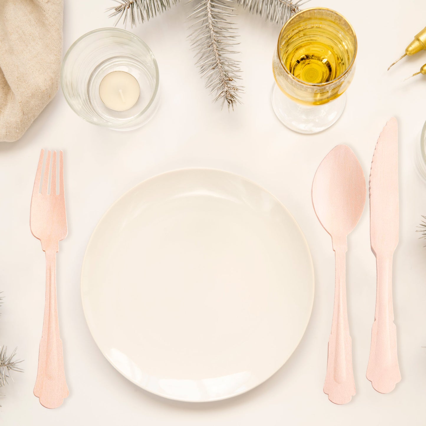 Premium-quality biodegradable birch wood disposable cutlery, combining sustainability and convenience for any occasion