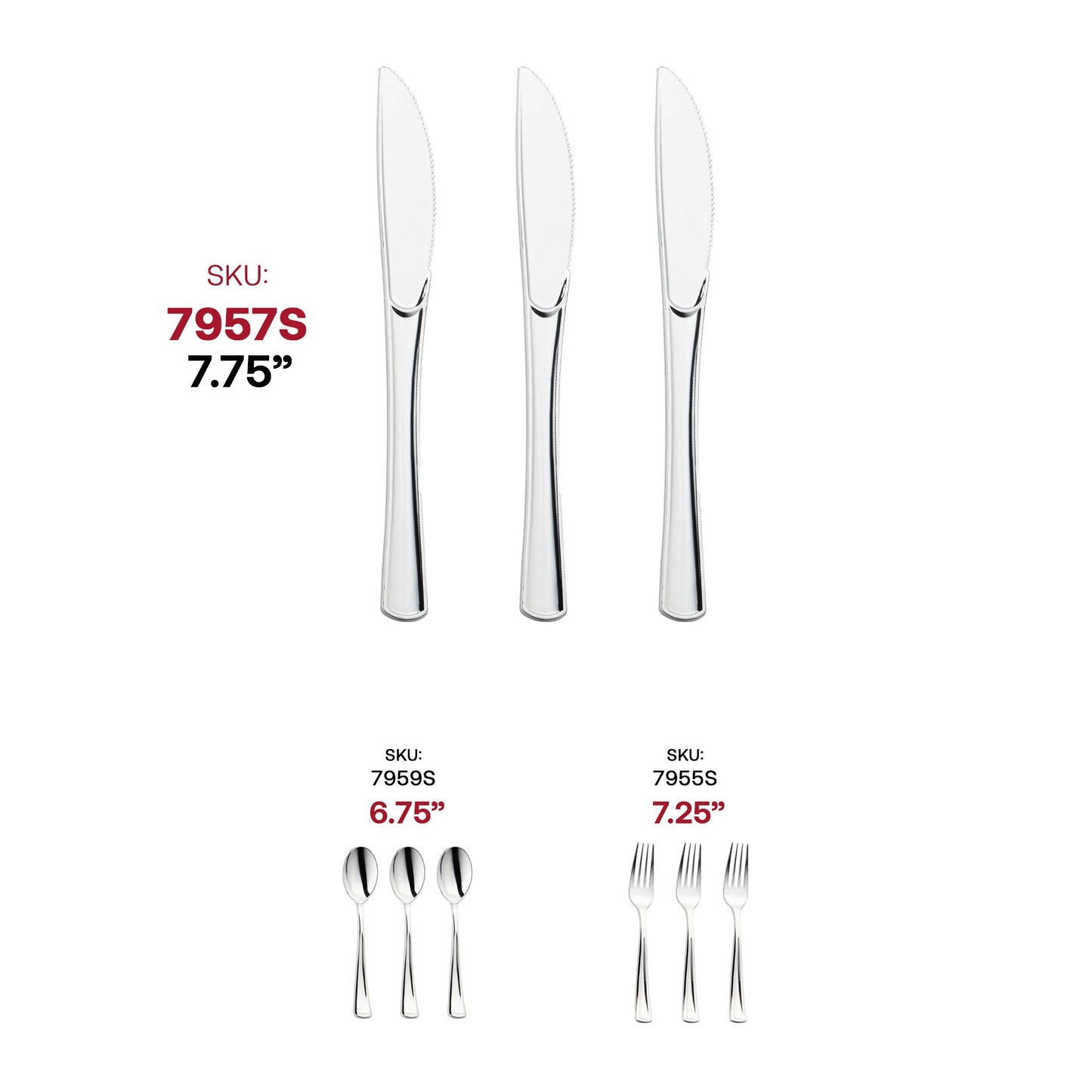 SKU 7957S shown with clearly labeled knife dimensions — 7.75” length for use in listings, spec sheets, or packaging