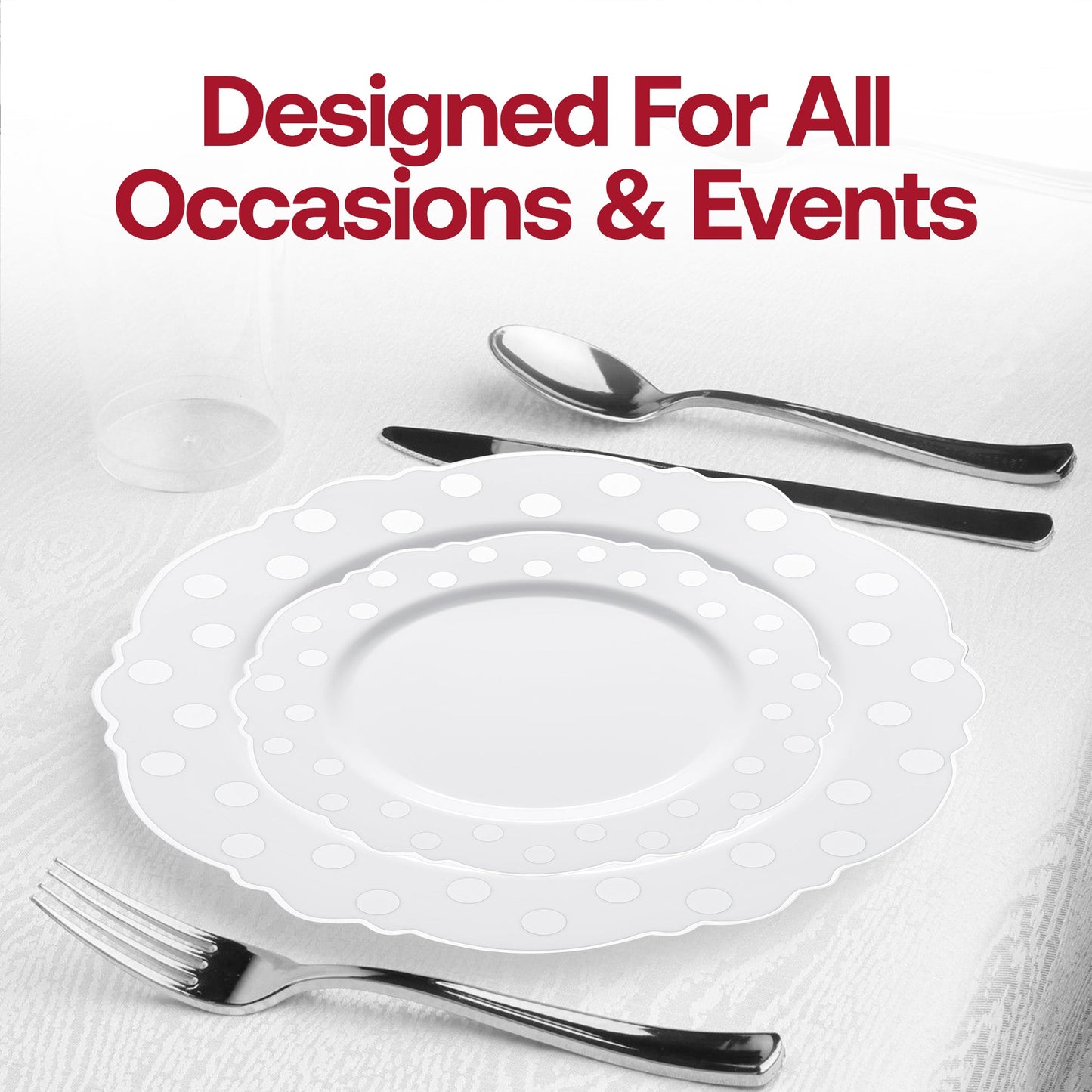 SKU: 980-S-VP - Includes 120 Dinner Plates (10.25") and 120 Salad Plates (7.5")