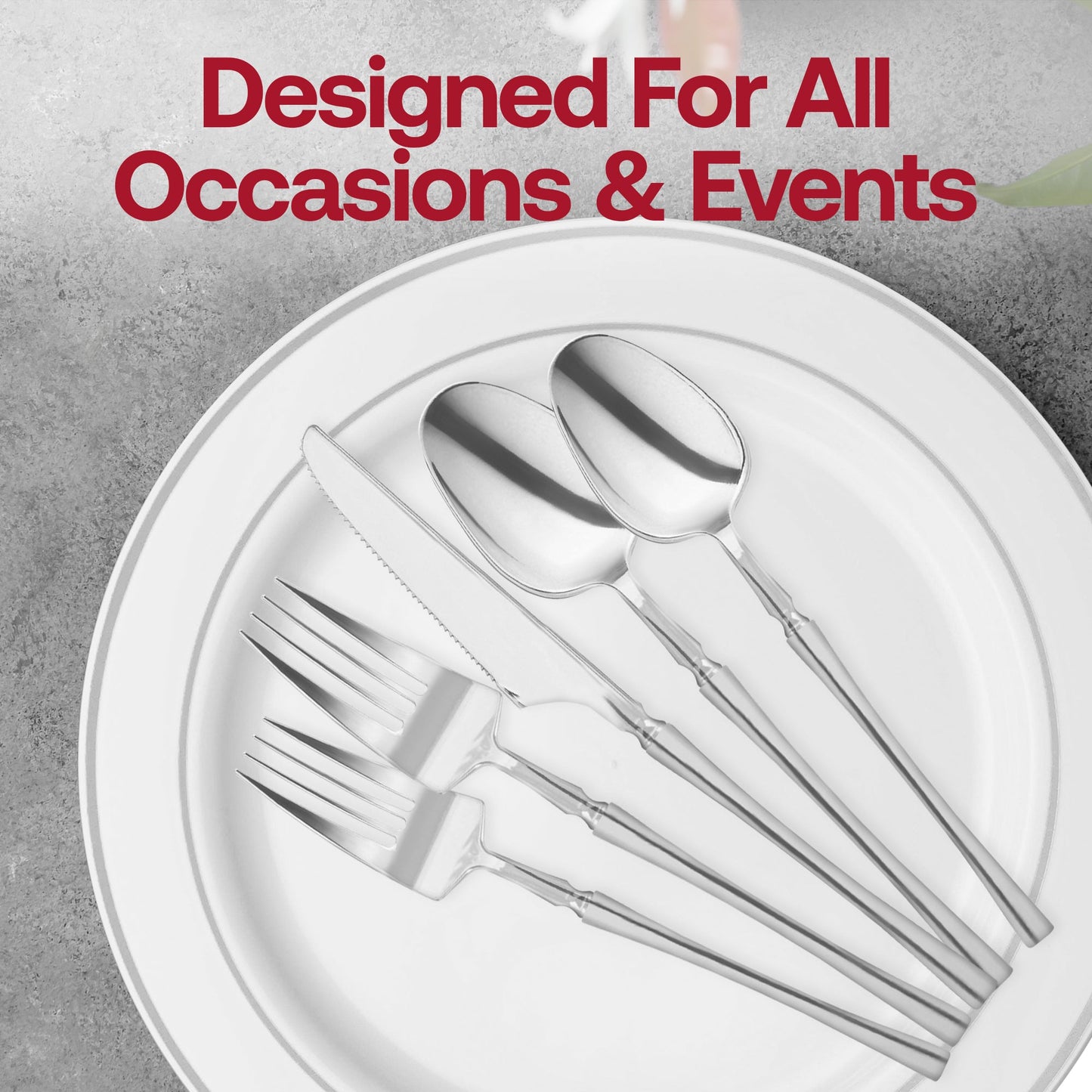 Shiny Silver Moderno Disposable Plastic Dessert Forks