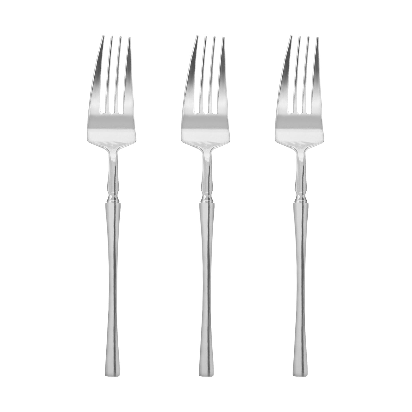 Shiny Silver Moderno Disposable Plastic Dessert Forks