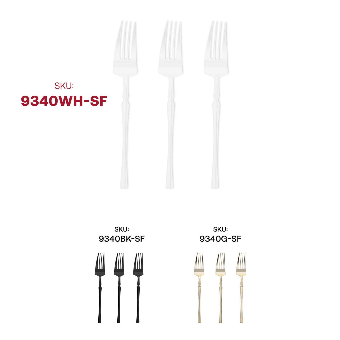 Shiny white 7" disposable dessert forks, 240-pack, featuring a high-end finish for an elegant, real-silverware appearance