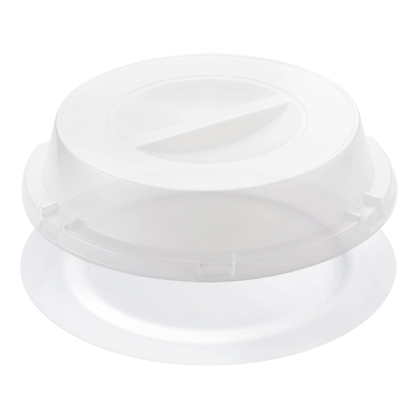 Solid White Disposable Plastic Buffet Plates with Clear Dome Lids