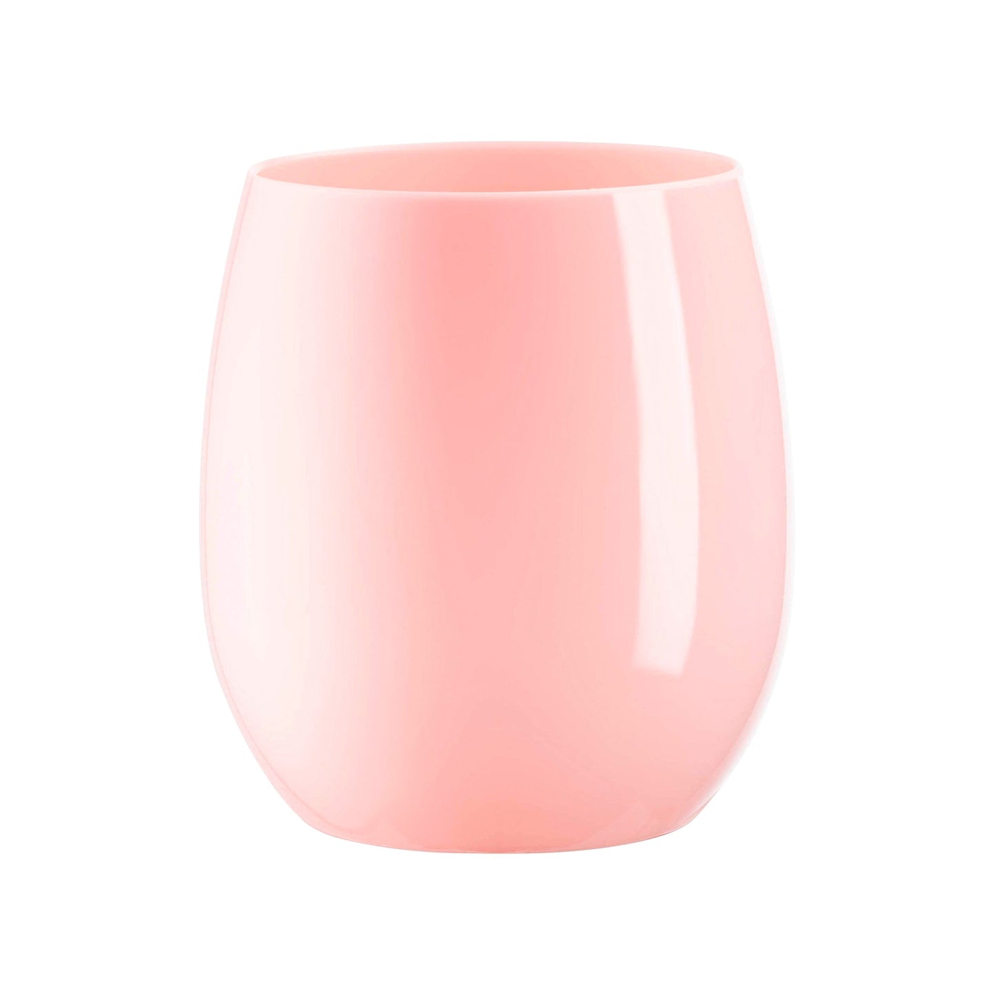 Solid pink elegant stemless plastic wine glasses, 12 oz, 64-pack