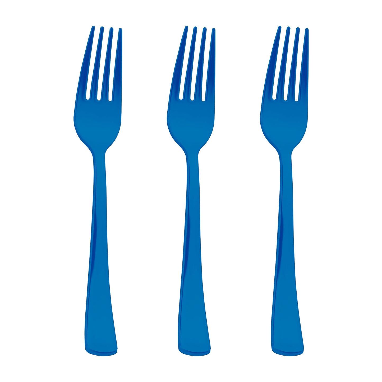 Strong and colorful, these blue forks add personality to catered events and casual meals