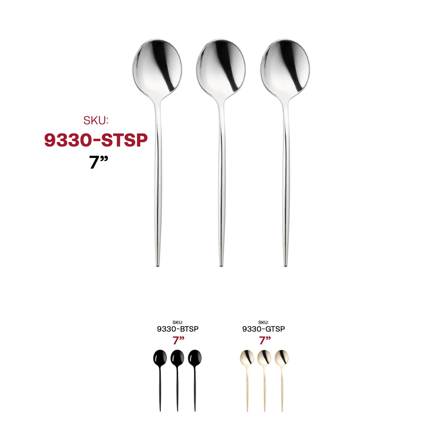 Sturdy shiny silver Moderno plastic dessert spoons, 7 inches, strong yet lightweight, designed for effortless serving