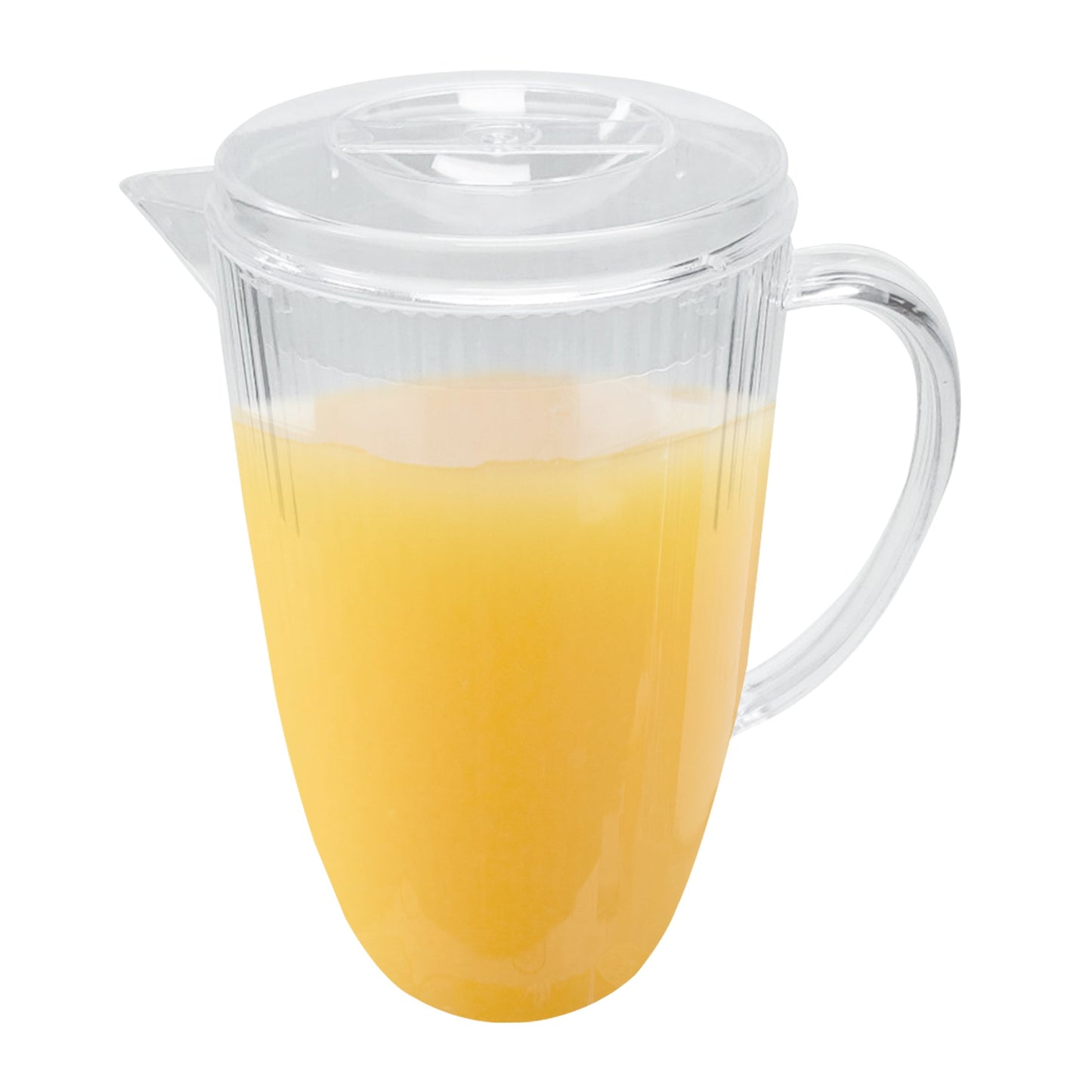 Stylish and functional, the 86 oz Clear Ribbed Pitchers are ideal for water, lemonade, iced tea, and batch cocktails