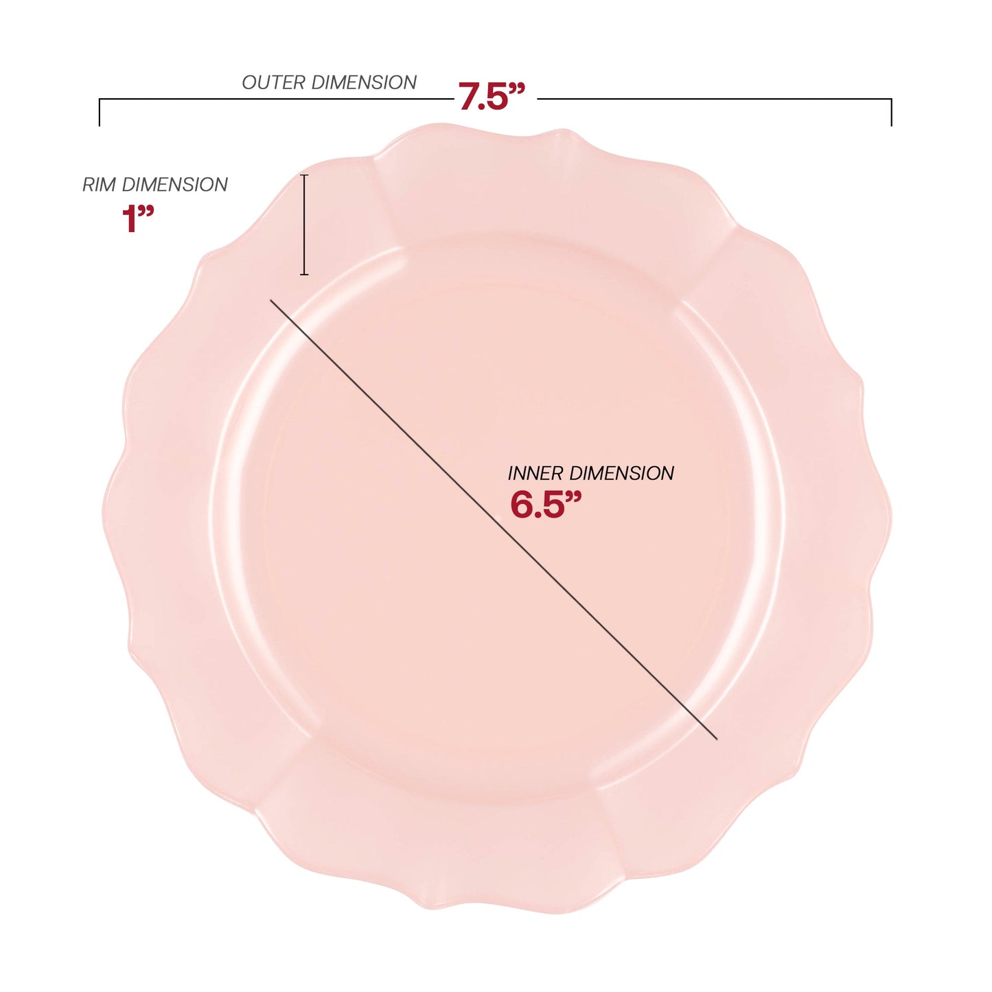The 7.5-inch Pearl Pink Lotus appetizer plate is perfectly sized for hors d’oeuvres, salads, and small bites