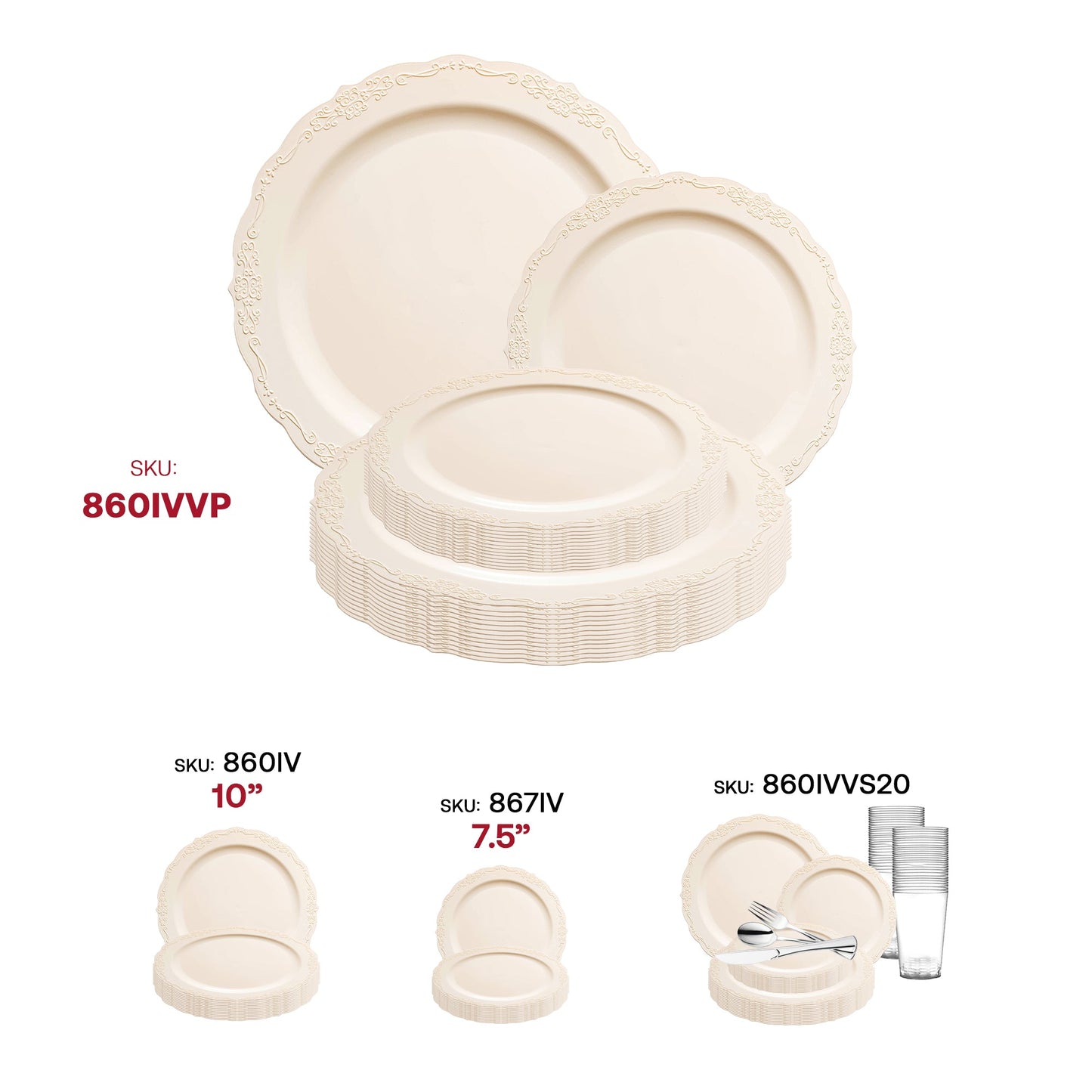 This refined dinnerware set enhances your table setting, making it perfect for weddings, upscale meals, and special events