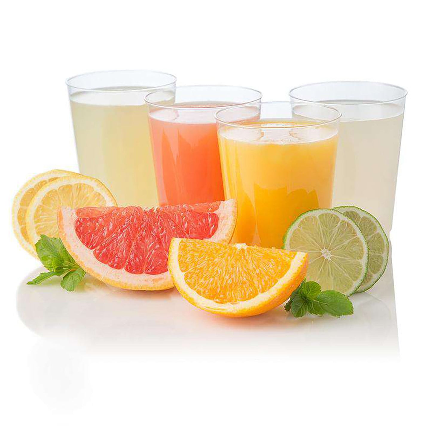 Transparent 12 oz plastic cups, ideal for weddings, birthdays, and corporate events, offering a premium disposable option