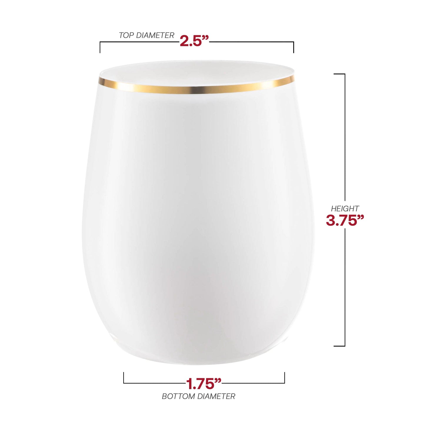 White Gold Rim Wine Glasses