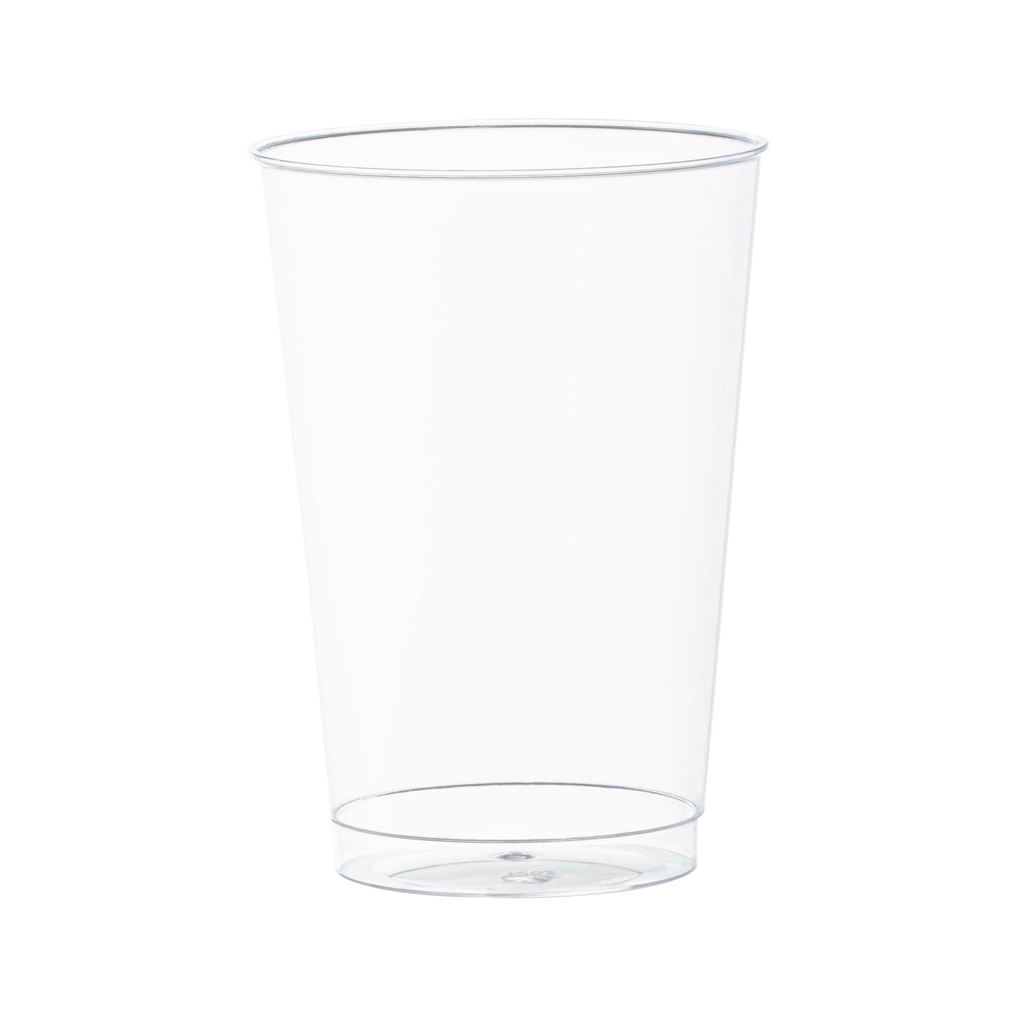 White plastic party cups with a clean, minimal look for versatile use in all types of gatherings