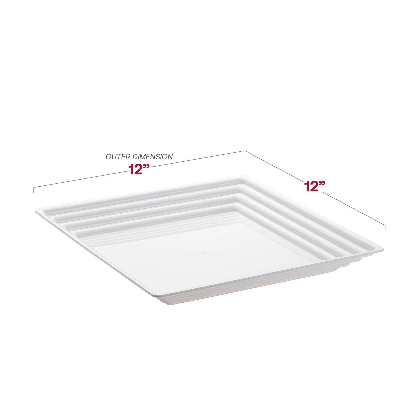 White plastic serving tray made from BPA-free material, ideal for eco-conscious and safe food service