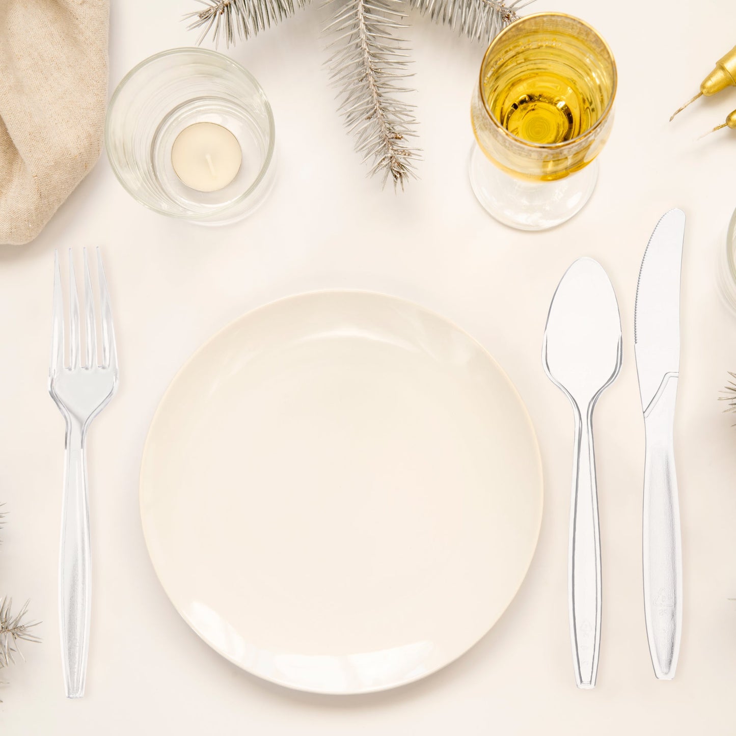 crafted Clear Plastic Disposable Forks for modern table settings and upscale events