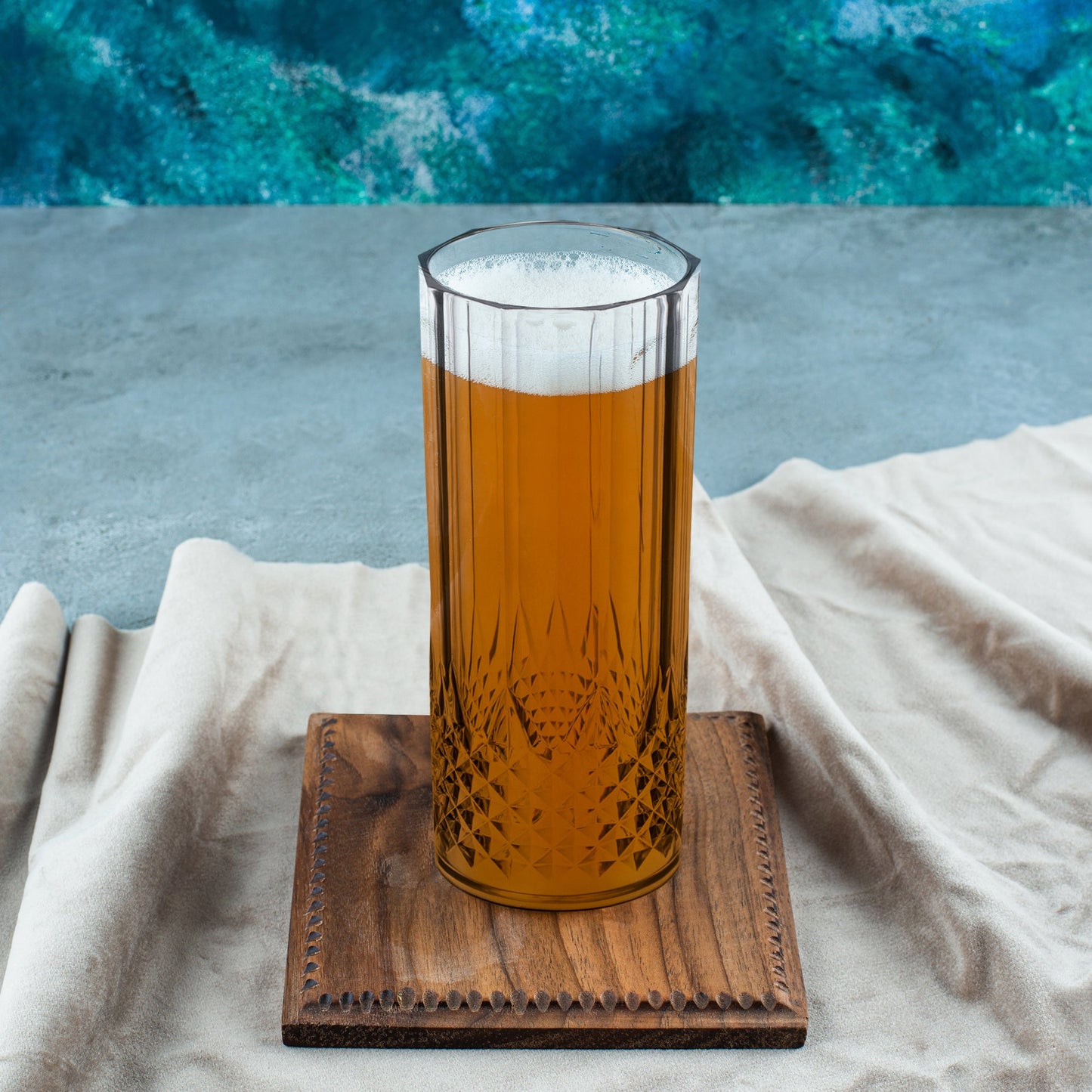 premium look and performance, perfect for themed dinner nights or holidays 14 oz. Clear Crystal Cut High Ball Plastic Glasses
