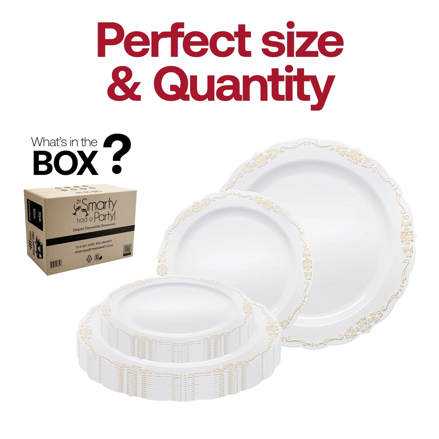 10-inch round dinner plate featuring a white base and a gold vintage rim, perfect for presenting main dishes with style