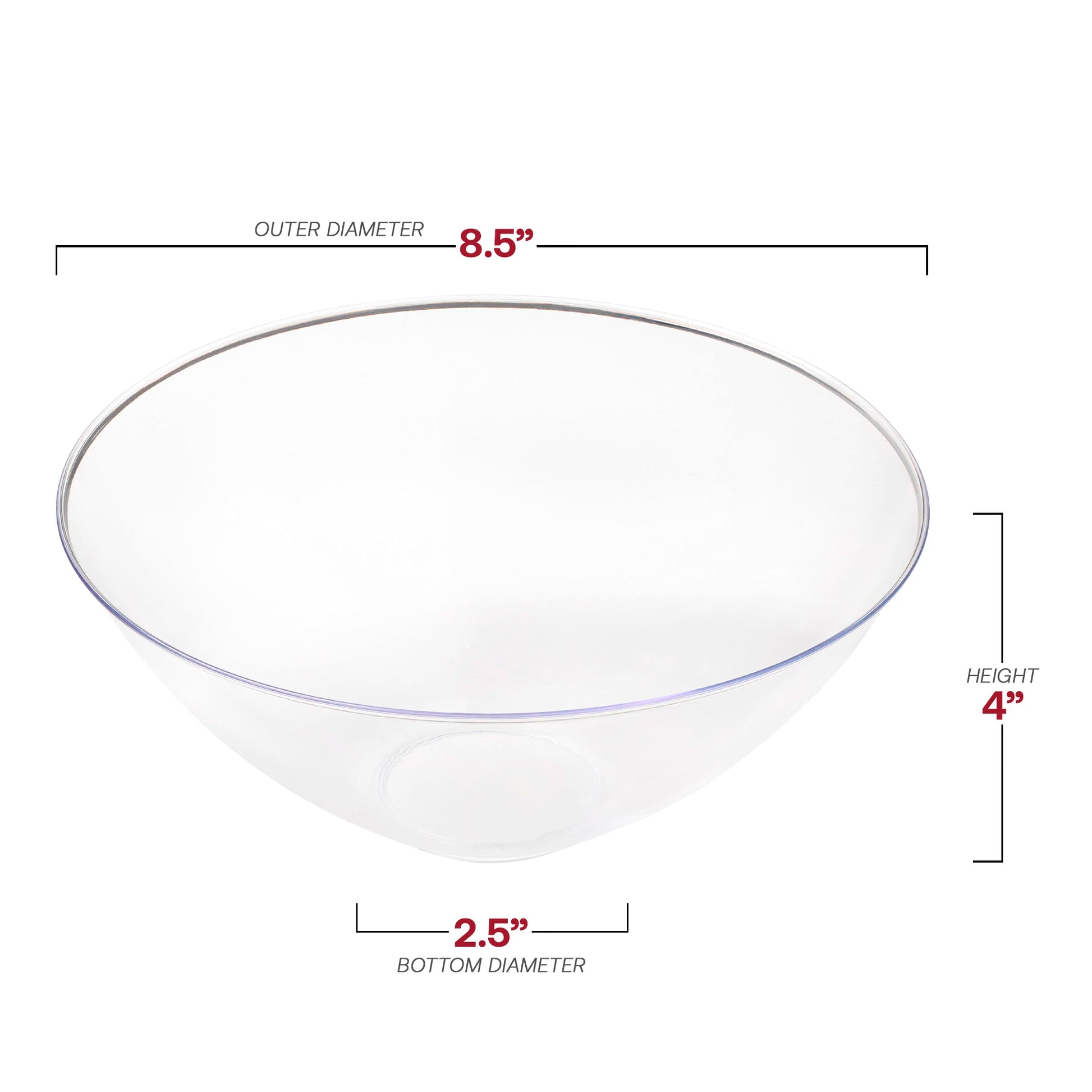 100 oz. black plastic bowls, disposable design with round edges, durable construction, set of 24