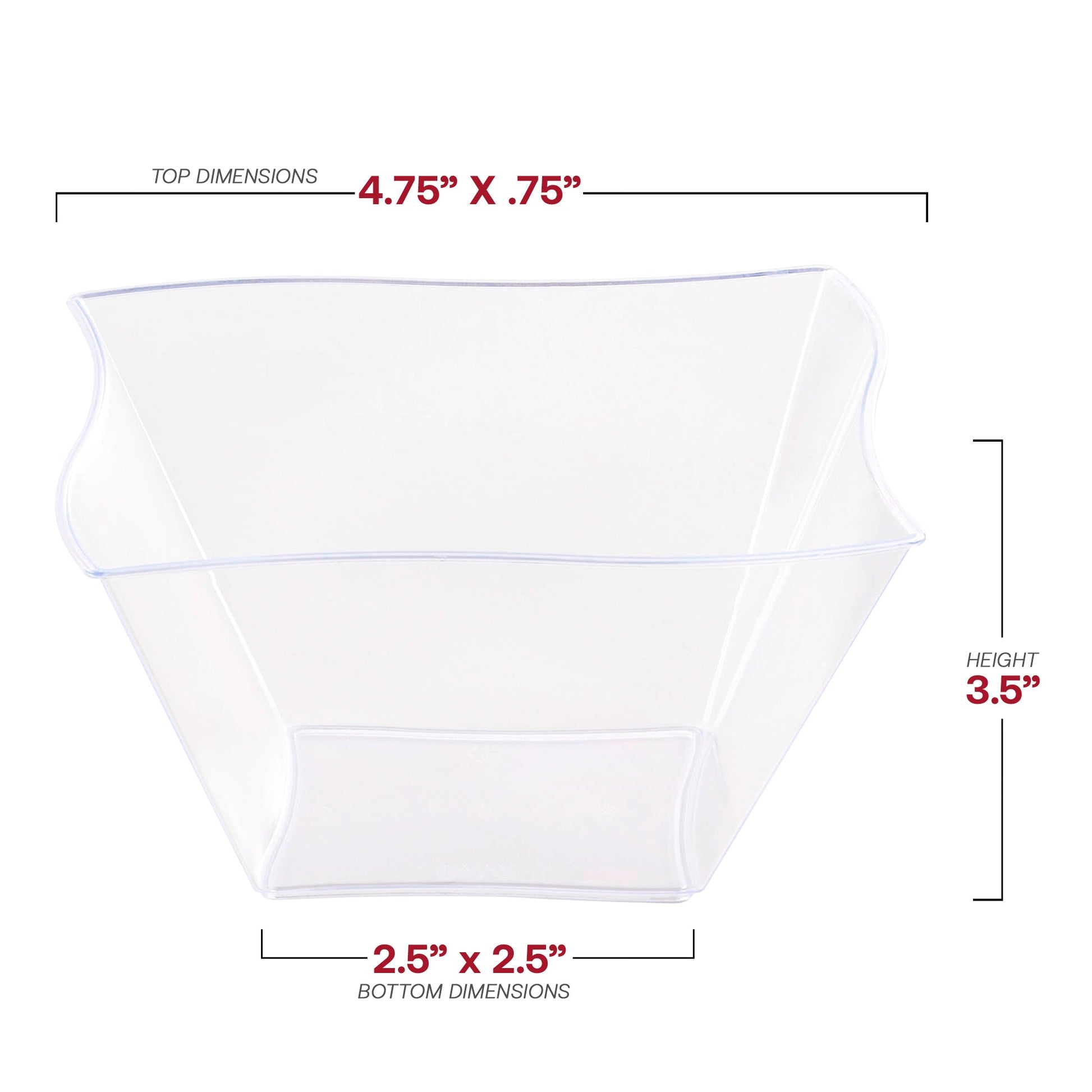14 oz clear plastic soup bowls with a unique wave design, sturdy and disposable