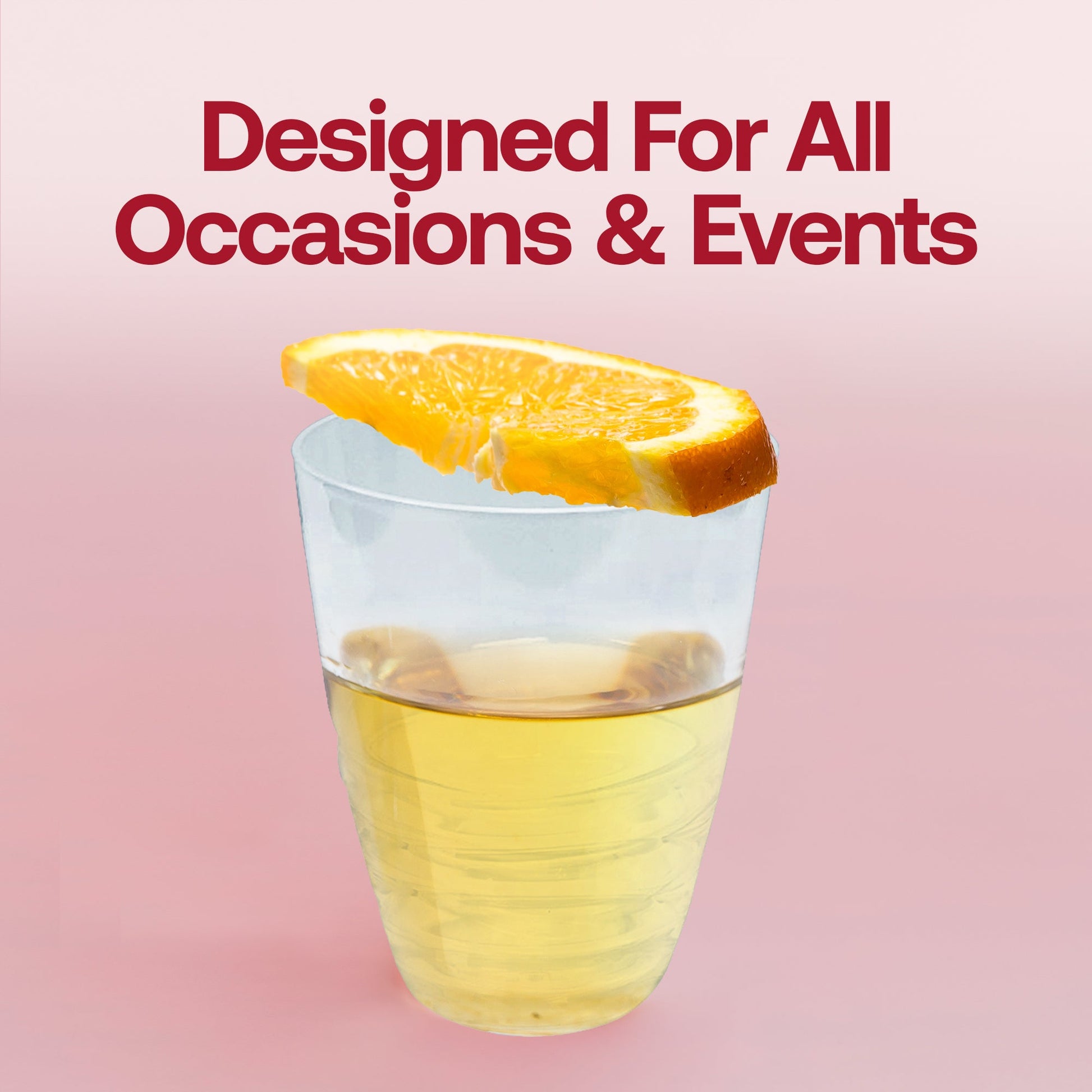 17 oz tumblers in use at a wedding reception, served with iced teas and colorful mocktails to complement the table decor
