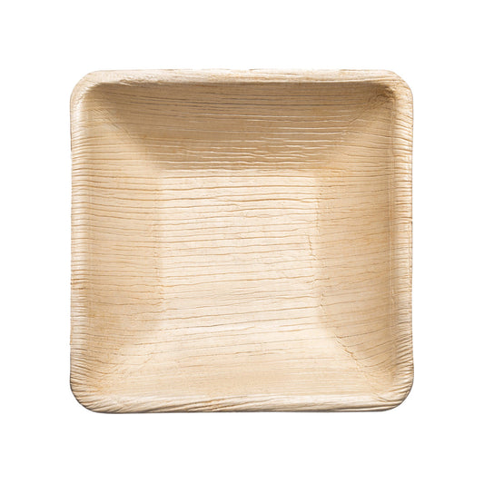 5x5 inch square palm leaf disposable soup bowls with 8 oz capacity, perfect for sustainable and stylish food service