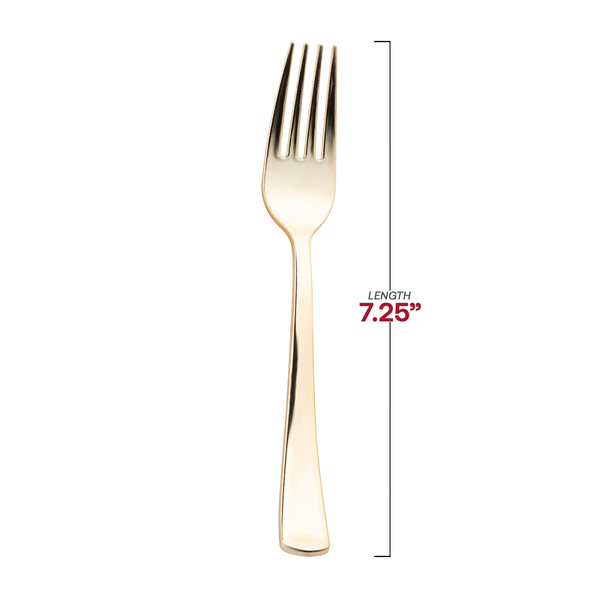 6.25-inch metallic gold plastic spoons, ideal for desserts, appetizers, or main courses at casual and formal events.