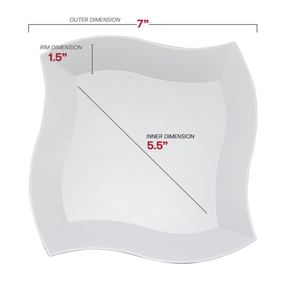 7-inch square appetizer plate with a wavy edge, ideal for serving starters or desserts