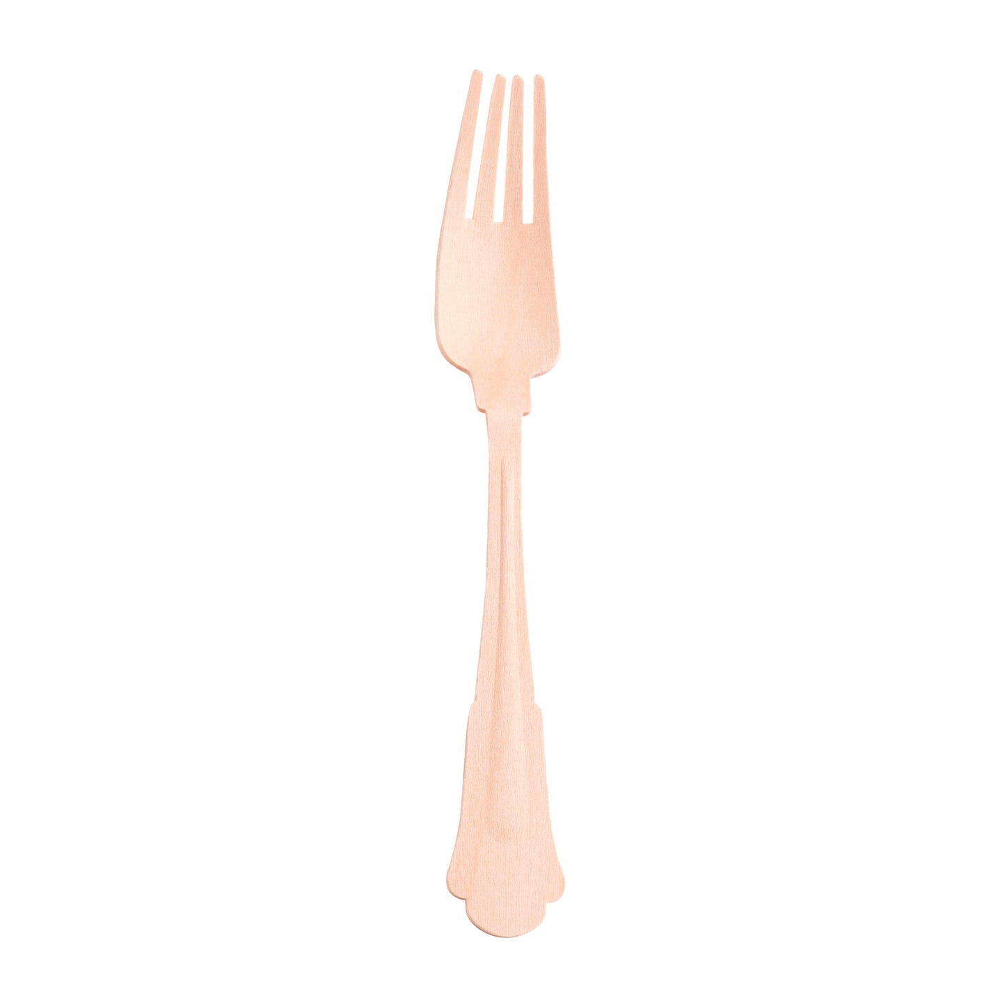 7.5-inch Silhouette birch wood disposable dinner forks, case of 600