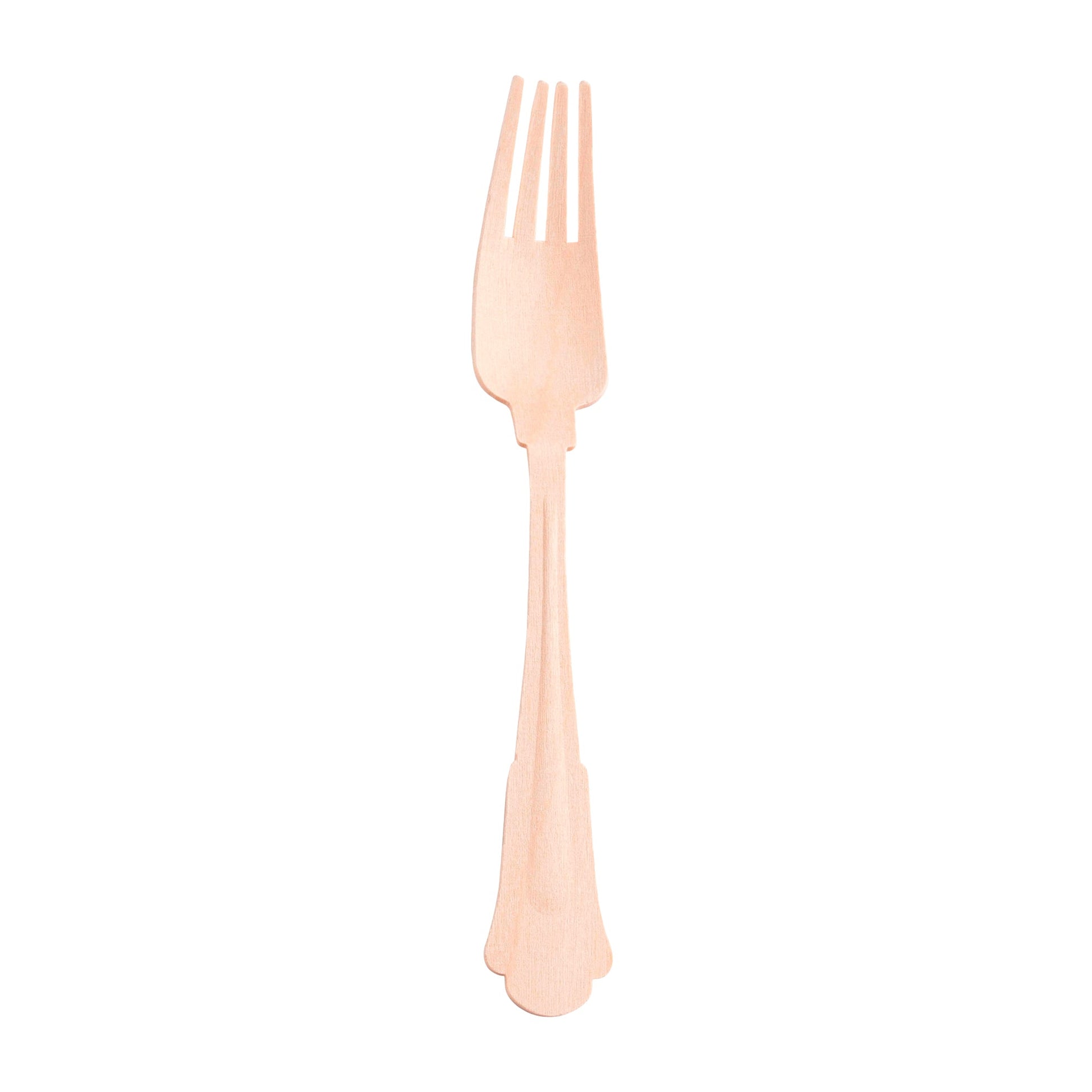 7.5-inch Silhouette birch wood disposable dinner forks, case of 600