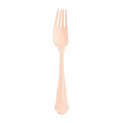 7.5-inch Silhouette birch wood disposable dinner forks, case of 600