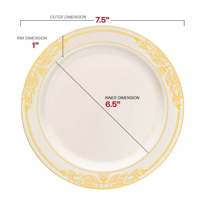 7.5-inch appetizer plate with a gold harmony rim, ideal for presenting small bites or appetizers with style