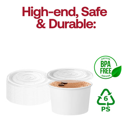 8 oz Squat Paper Soup Cups with Lids