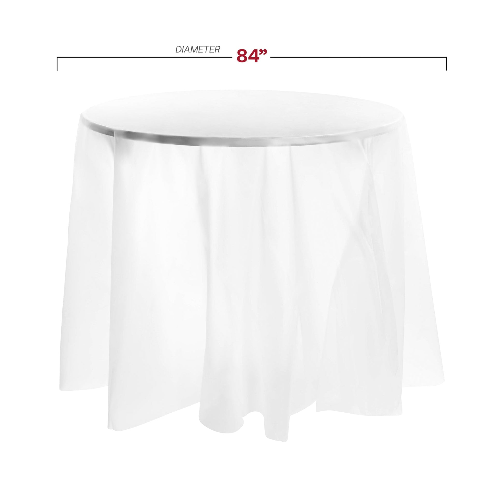 84" clear round disposable tablecloth, lightweight and convenient, perfect for quick setup at picnics and events