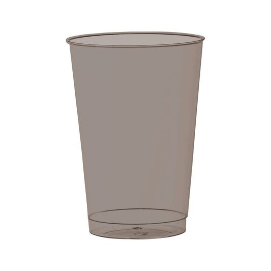 Add sleek contrast to your table with Clear Black Disposable Plastic Party Cups for 12 oz. drinks