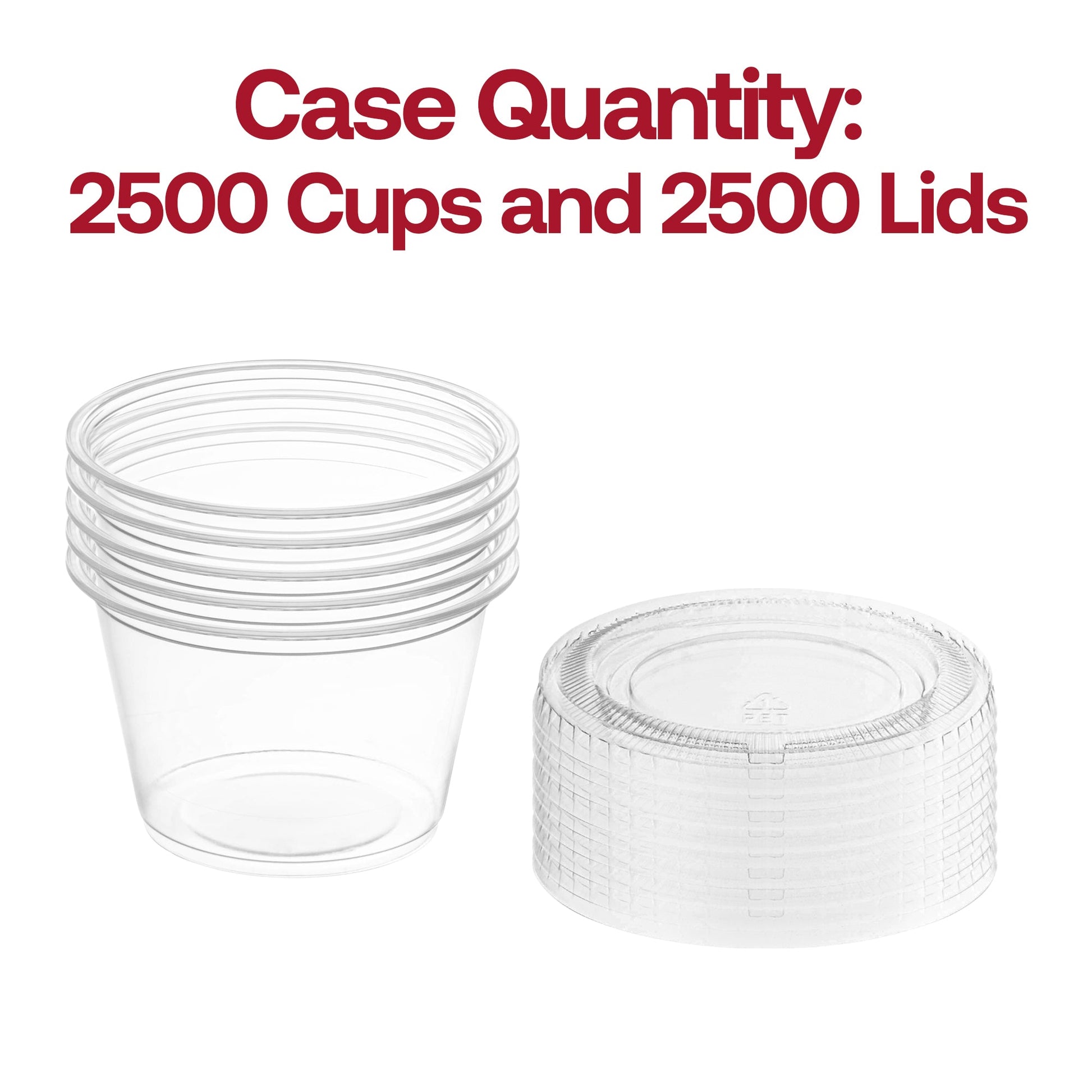 BPA-free 2.5 oz souffle cups with lids provide safe storage for cold foods or quick samples