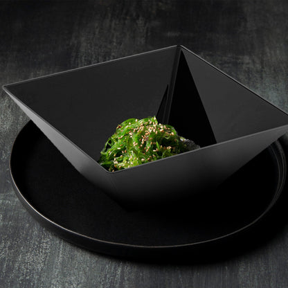 Black Square Serving Bowls were used to present chips and pasta salads at buffet tables.