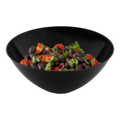 Black disposable bowls, 100 oz. capacity, organic round design