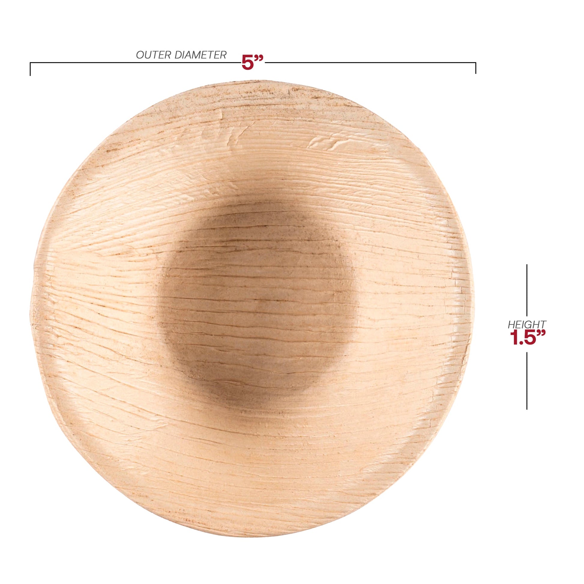 Bulk set includes 4 packs of 25 round palm leaf soup bowls, totaling 100 eco-friendly 8 oz bowls