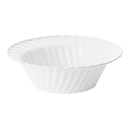 Clear flair plastic soup bowls, 5 oz. size, 5 inches wide, sold in a 180-pack, perfect for serving soups, appetizers, or snacks