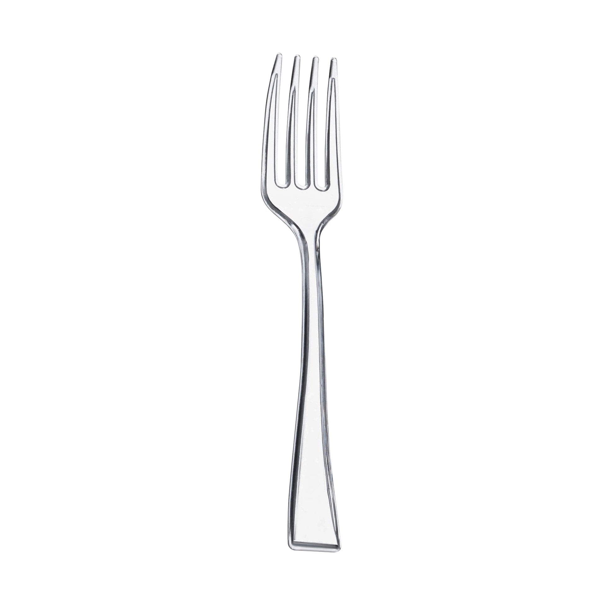 Clear mini plastic disposable tasting forks, 4 inches long, case of 960, perfect for appetizers and desserts
