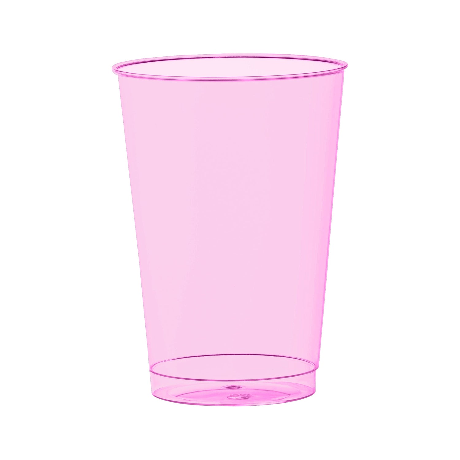 Clear pink party cups bring a fun, festive vibe to birthdays, showers, and casual gatherings
