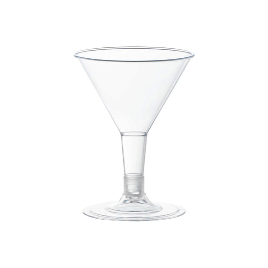 Clear plastic mini martini shot glasses, 2 oz. capacity, case of 192, ideal for cocktails, shooters, and dessert presentations