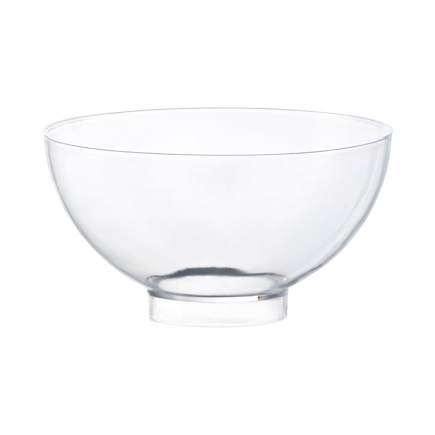 Clear round disposable plastic mini bowls, 2.5" in diameter, 2.65 oz capacity, ideal for appetizers and dips, 288 bowls per case.
