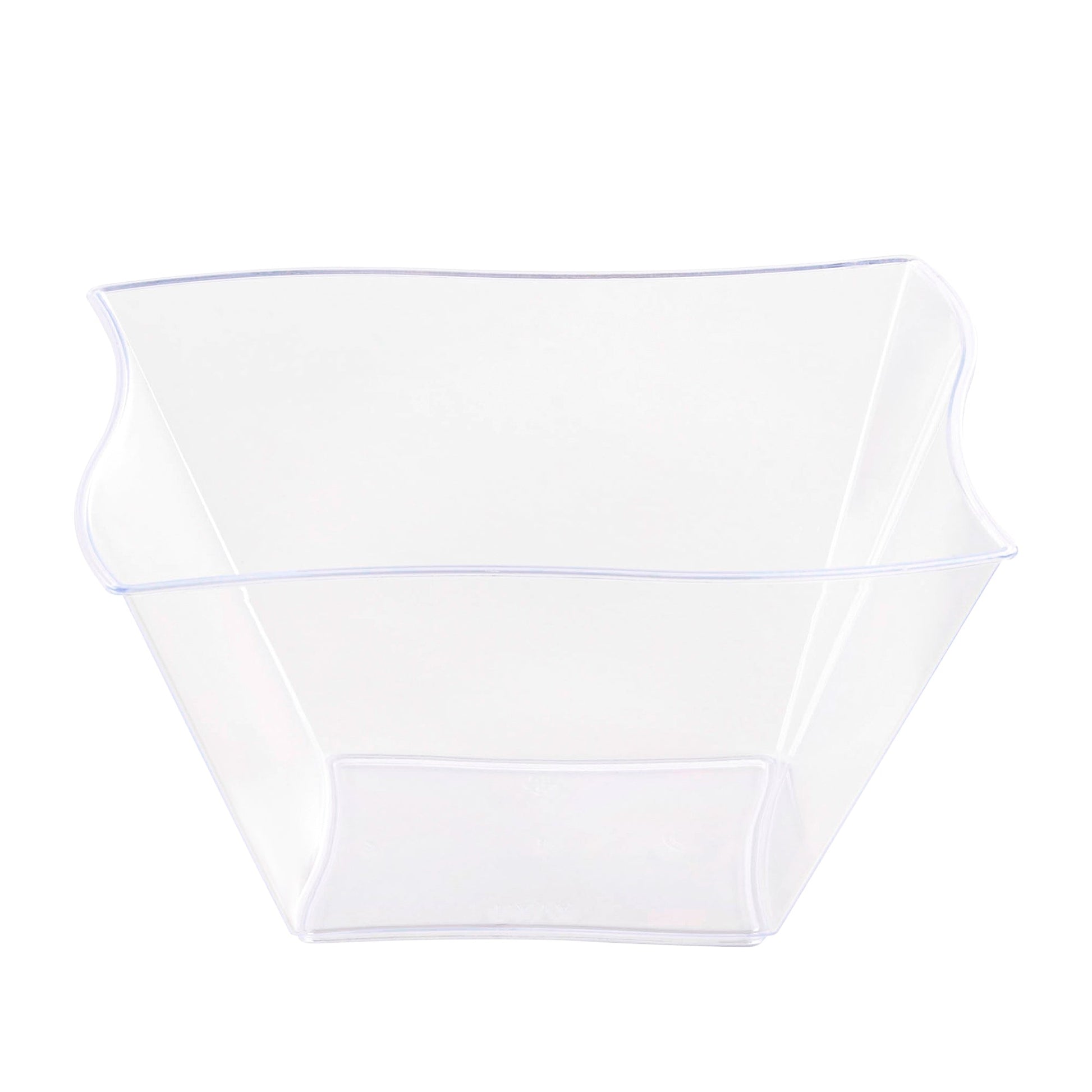 Clear wave plastic soup bowls, 14 oz capacity, durable and lightweight